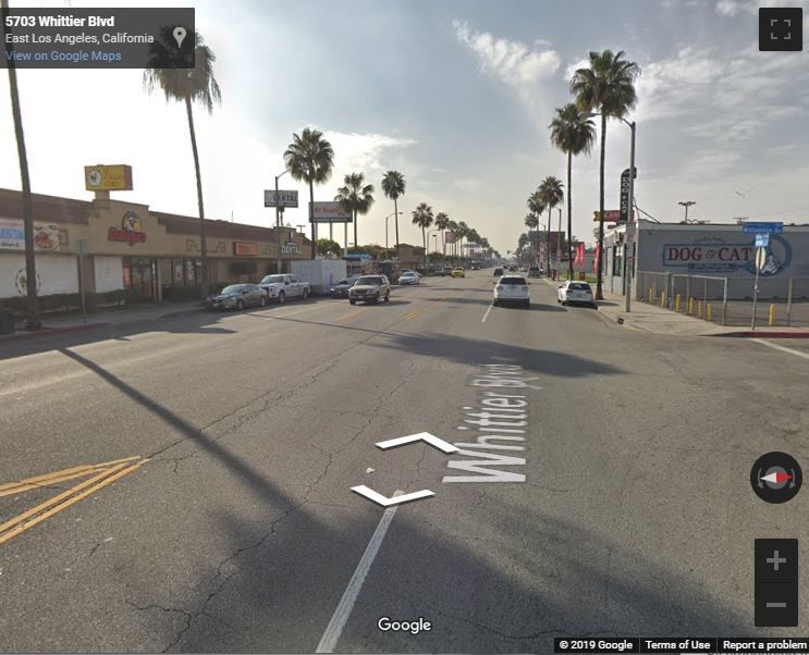 Google Map of Whittier Boulevard and Williamson East Los Angeles